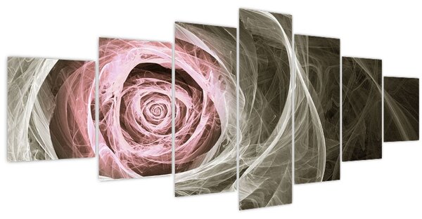Obraz - Abstraktní růže světle růžová (210x100 cm)