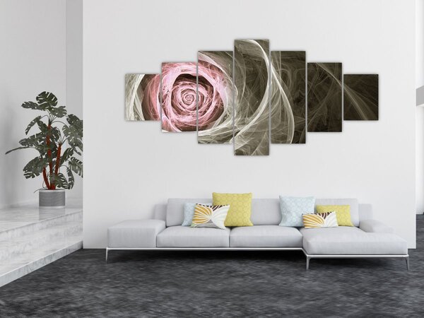 Obraz - Abstraktní růže světle růžová (210x100 cm)