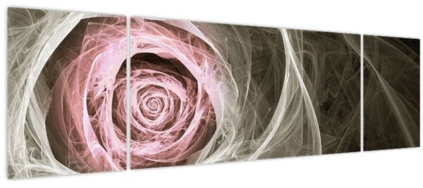 Obraz - Abstraktní růže světle růžová (170x50 cm)