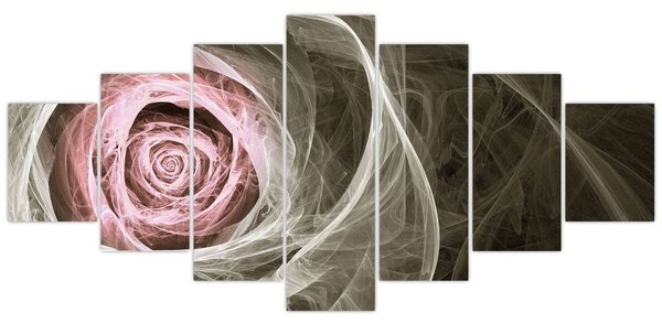 Obraz - Abstraktní růže světle růžová (210x100 cm)