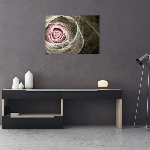 Skleněný obraz - Abstraktní růže světle růžová (70x50 cm)