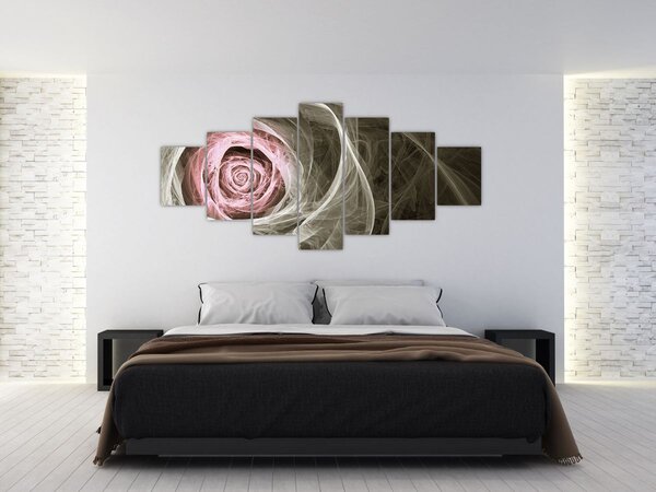 Obraz - Abstraktní růže světle růžová (210x100 cm)