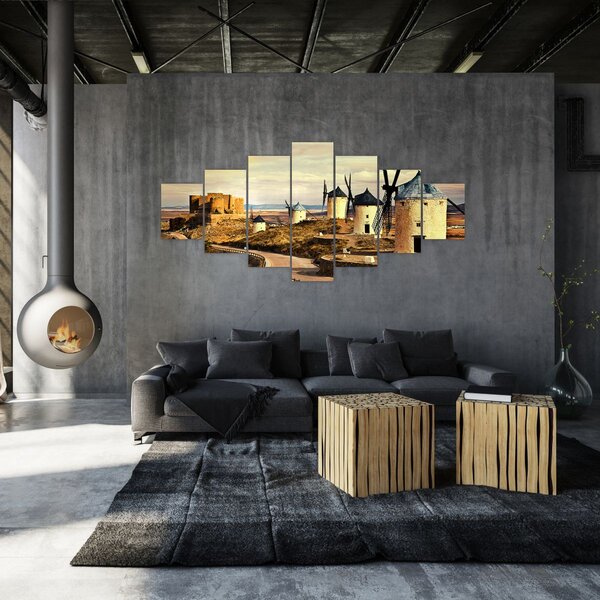 Obraz - Větrné mlýny (210x100 cm)