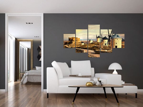Obraz - Větrné mlýny (125x70 cm)