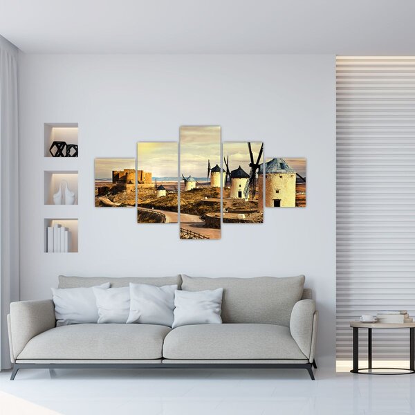 Obraz - Větrné mlýny (125x70 cm)
