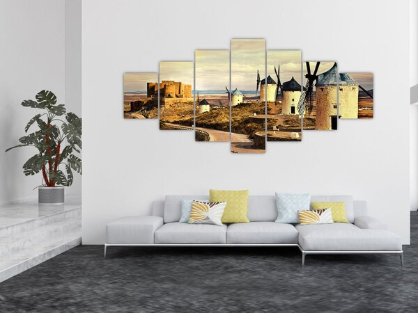 Obraz - Větrné mlýny (210x100 cm)