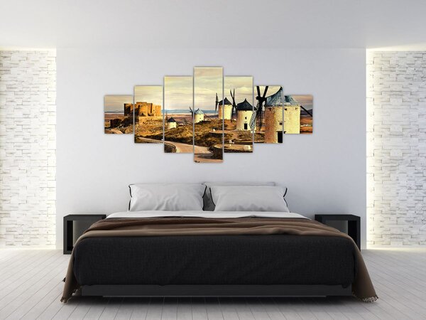 Obraz - Větrné mlýny (210x100 cm)