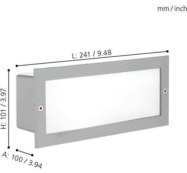 EGLO 88008 - Venkovní zápustné svítidlo ZIMBA 1xE27/60W stříbrná/bílá IP44