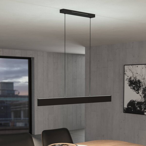 EGLO connect LED závěsné svítidlo Andreas-Z, černá, ocel, stmívatelný, Černá, Obývací pokoj / jídelna, kov, Moderní