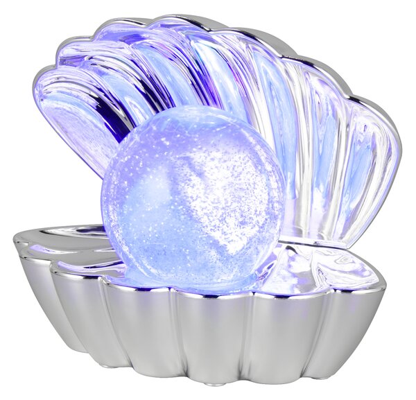 Stolní LED RGB lampa SHELLY třpyt/chrom