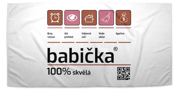 Sablio Ručník Babička - 30x50 cm