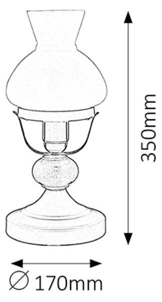 Stolní lampa PETRONEL tmavé dřevo/opálové sklo