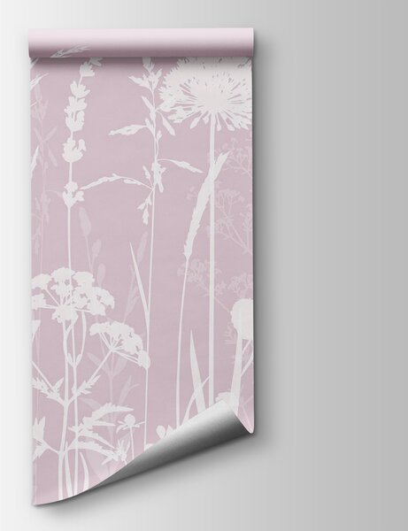 Fototapeta Bílé siluety květin, Přírodní fototapety, Populární fototapety, w01270v2 - Tapeko.co.cz