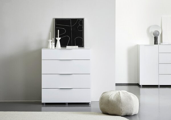 KOMODA, vysoce lesklá bílá, 90,3/97,6/40 cm Voleo - Široké komody