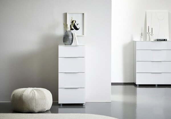 KOMODA, vysoce lesklá bílá, 45,3/99,3/40 cm Voleo - Široké komody