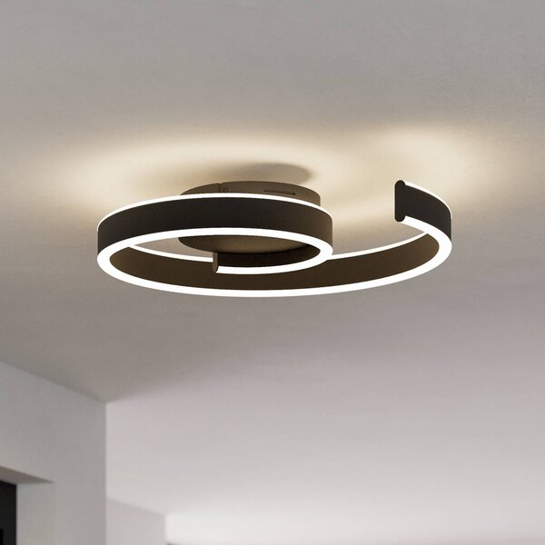 EGLO connect Smart LED stropní svítidlo Andabaia-Z, černé, stmívatelný, Černá, Obývací pokoj / jídelna, Hliník, Moderní
