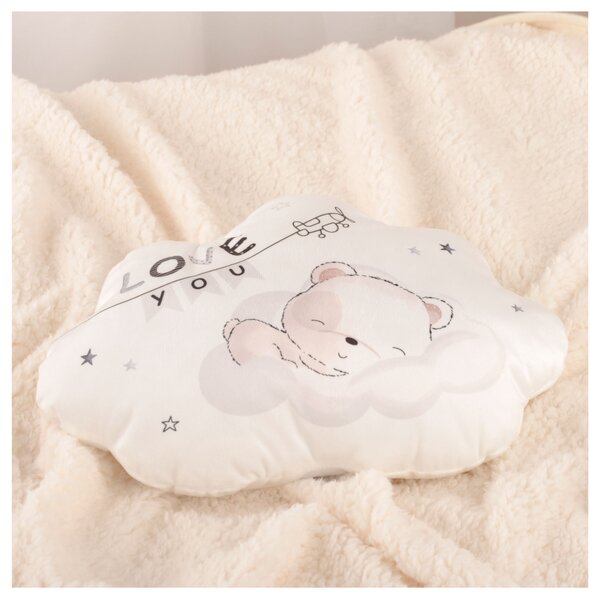 Polštář SLEEPING LITTLE BEAR bílá, 36x25 cm