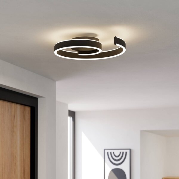 EGLO connect Smart LED stropní svítidlo Andabaia-Z, černé, stmívatelný, Černá, Obývací pokoj / jídelna, Hliník, Moderní