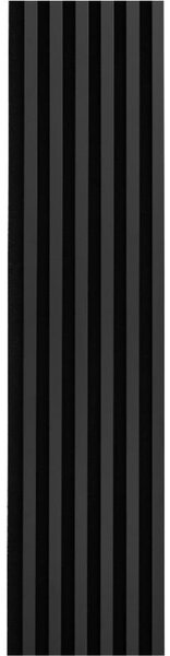 Akustické dekorační panely černý mat 3D lamely na filcovém podkladu 270 x 30 cm - AKCE