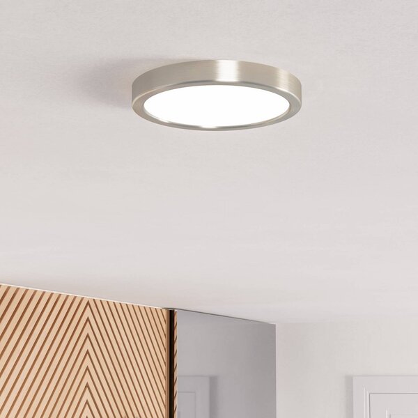 EGLO connect Smart LED přisazené svítidlo Fueva 6-Z, šedé, Ø 21 cm, stmívatelný, Hliník / šedá / zinek, Obývací pokoj / jídelna, Plast, Moderní