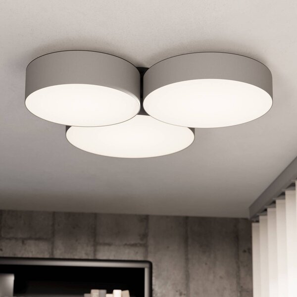 EGLO connect Smart LED stropní svítidlo Barbano-Z, šedé, stmívatelný, Hliník / šedá / zinek, Obývací pokoj / jídelna, kov, Moderní
