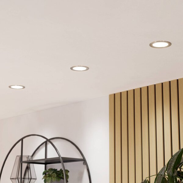 EGLO connect Smart LED podhledové svítidlo Fueva 6-Z, šedé, Ø 12cm, stmívatelný, Hliník / šedá / zinek, Obývací pokoj / jídelna, Plast, Moderní