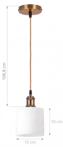 BRILAGI - LED Lustr na lanku RETRO GLASS 1xE27/60W/230V pr. 10 cm zlatá/bílá