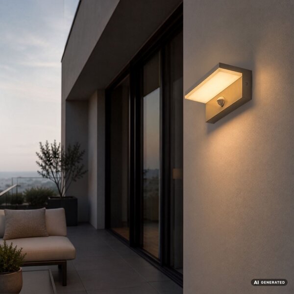 Rabalux 77220 - LED Ven nástěnné sv se senzorem ZARAGOZA 9W/230V IP54 béžová