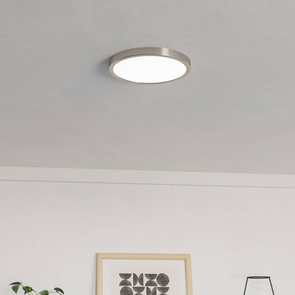 EGLO connect Smart LED přisazené svítidlo Fueva 6-Z, šedé, Ø 27 cm, stmívatelný, Hliník / šedá / zinek, Obývací pokoj / jídelna, Plast, Moderní