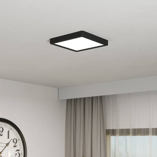 EGLO connect Smart LED přisazené svítidlo Fueva 6-Z, černé, 22 cm, stmívatelný, Černá, Obývací pokoj / jídelna, Plast, Moderní