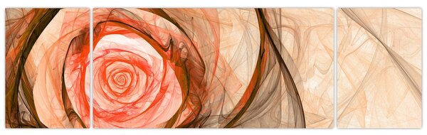 Obraz - Abstraktní růže růžová s bílým pozadím (170x50 cm)