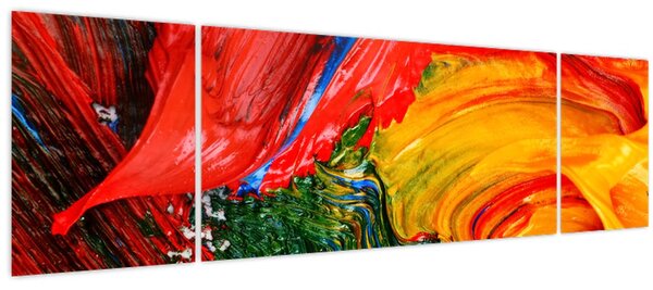 Obraz - Modrení abstrakce štětcem (170x50 cm)