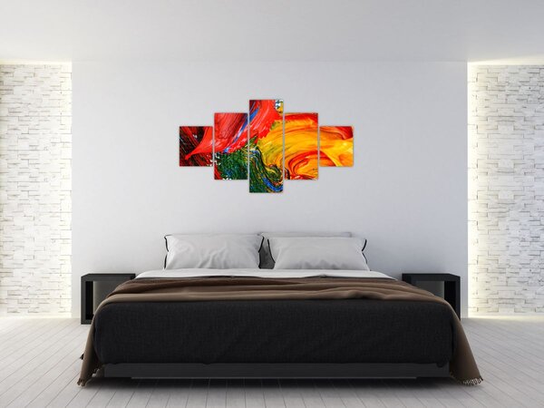 Obraz - Modrení abstrakce štětcem (125x70 cm)