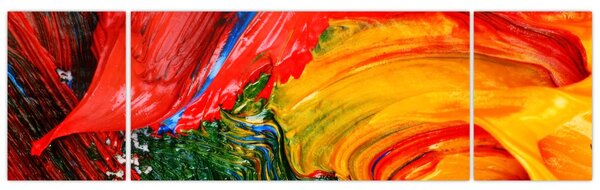 Obraz - Modrení abstrakce štětcem (170x50 cm)
