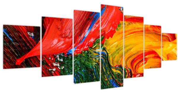 Obraz - Modrení abstrakce štětcem (210x100 cm)
