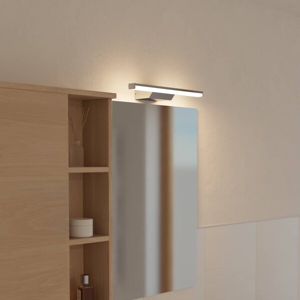 EGLO connect Smart LED zrcadlové svítidlo Regello-Z, šedé, stmívatelný, Bílá / opál, Koupelna, Hliník, Moderní