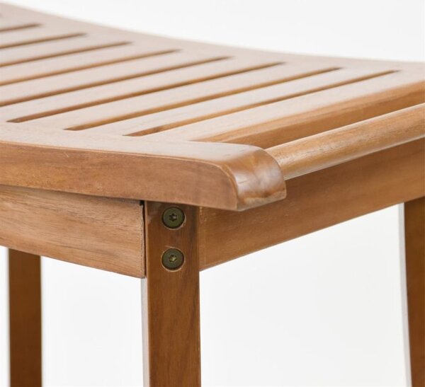 Stolička DIVERO s držákem, masivní teak, 47,2 x 33,5 x 56 cm