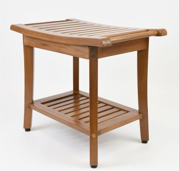 Stolička DIVERO s držákem, masivní teak, 47,2 x 33,5 x 56 cm