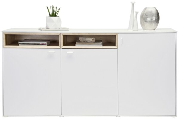 KOMODA, bílá, barvy dubu, 180,4/92,8/43 cm Hom`in - Široké komody