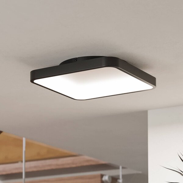 EGLO connect Smart LED stropní svítidlo Loretello-Z, hranaté, černé, stmívatelný, Černá, Obývací pokoj / jídelna, kov, Moderní