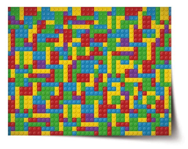 Sablio Plakát Barevná stavebnice - 60x40 cm