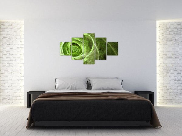 Obraz - Abstraktní růže zelená (125x70 cm)