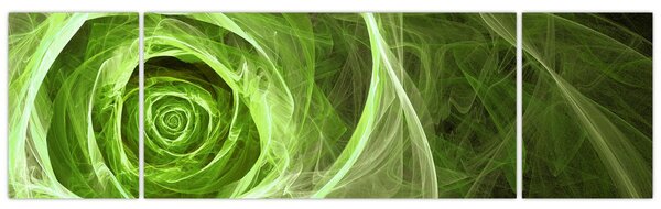 Obraz - Abstraktní růže zelená (170x50 cm)