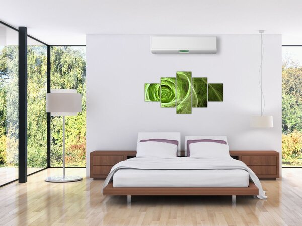 Obraz - Abstraktní růže zelená (125x70 cm)