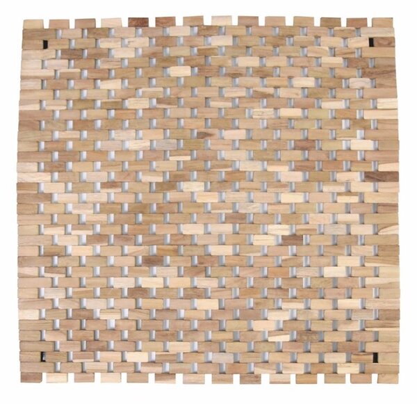 Protiskluzová předložka, teak, přírodní, 50 x 48,5 cm