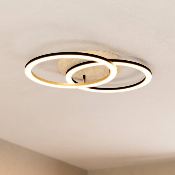 EGLO connect Smart LED stropní svítidlo Lomaltas-Z, 58 cm, 4400 lm, stmívatelný, Černá, Obývací pokoj / jídelna, kov, Moderní