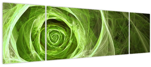 Obraz - Abstraktní růže zelená (170x50 cm)