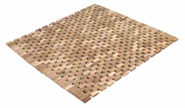 Protiskluzová předložka, teak, přírodní, 50 x 48,5 cm