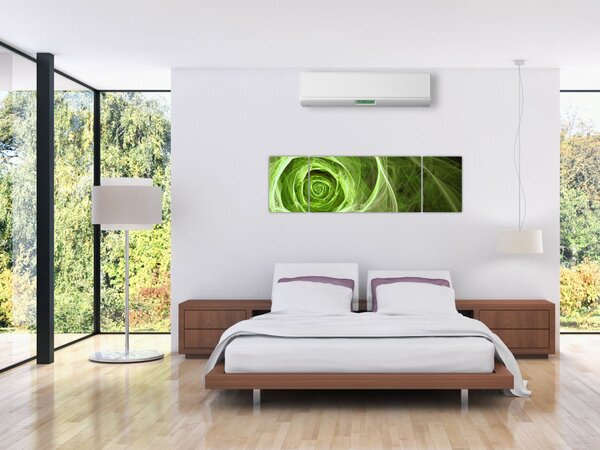 Obraz - Abstraktní růže zelená (170x50 cm)