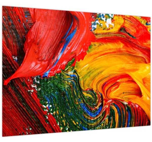 Obraz - Modrení abstrakce štětcem (70x50 cm)